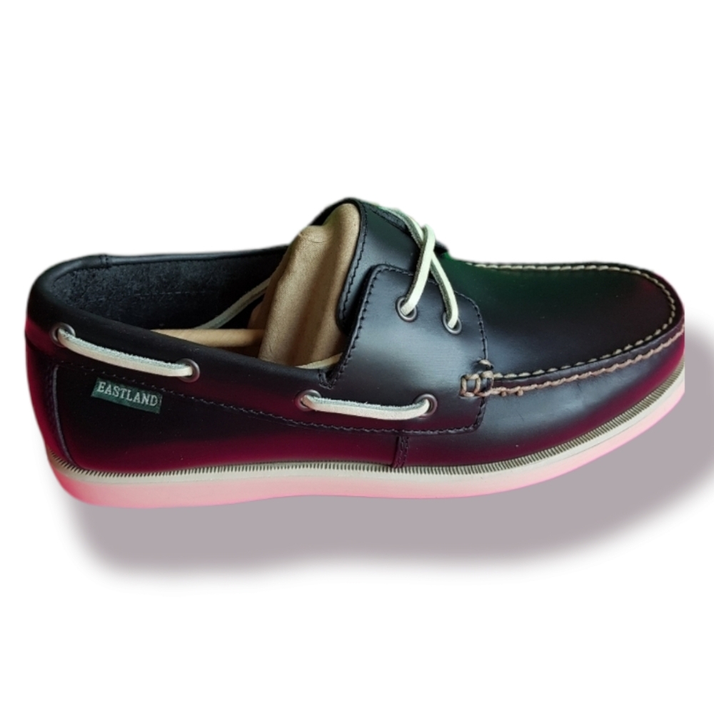 Eastland Seaport boat shoes memory foam Navy leather men 9